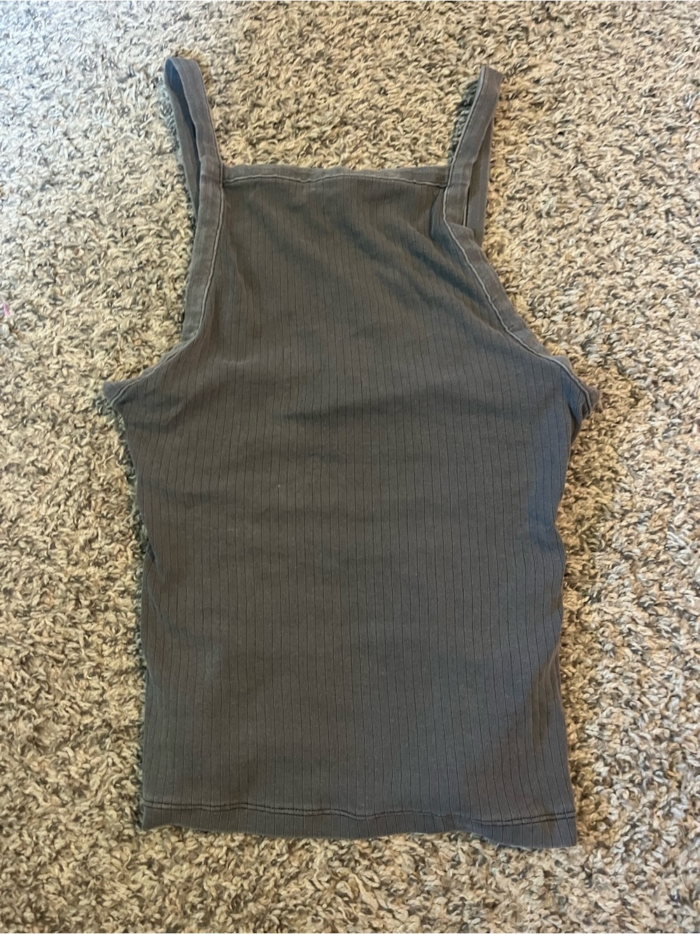 Women’s Ribbed High Square-Neck Tank Top